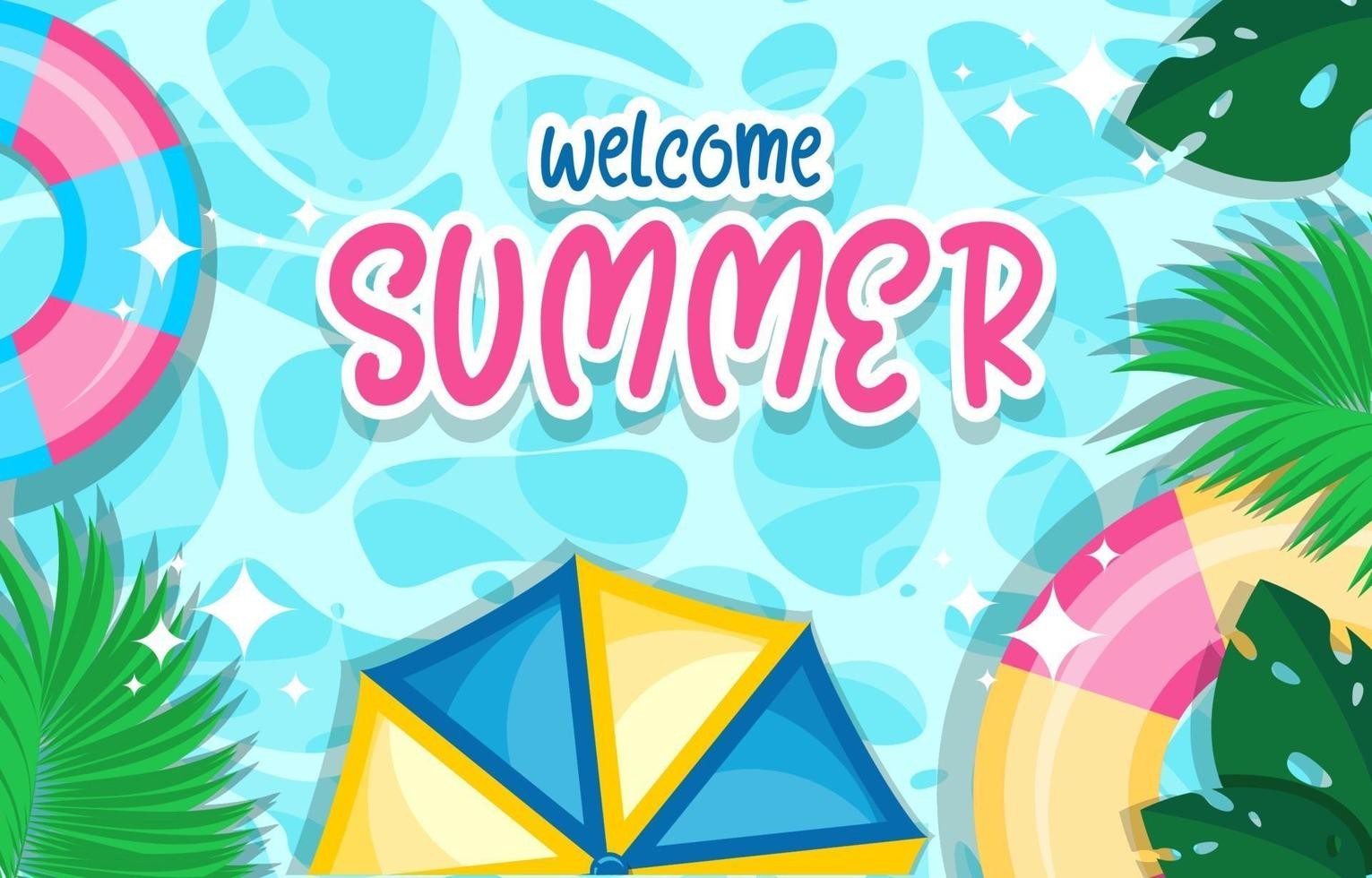welcome summer poster design free vector